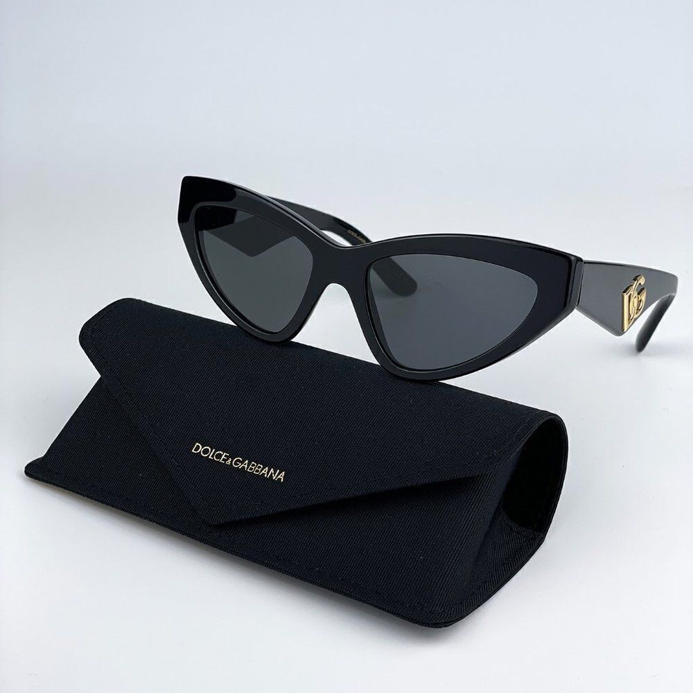 SALE! NEW D&G DG4439 501/87 Black Dark Grey Cat Eye Women Sunglasses